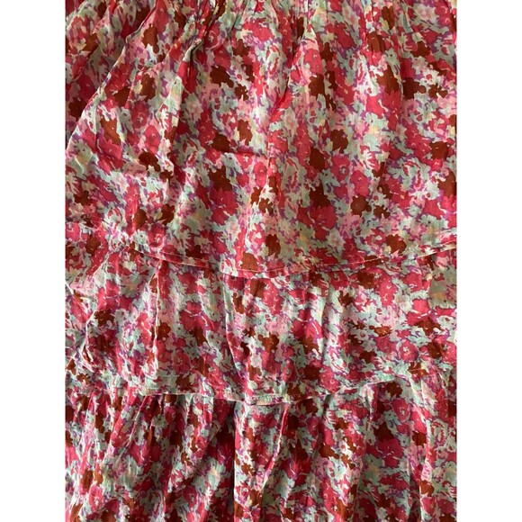 FP One Talia Tunic Pink Floral Tiered Mini Dress w/ Spaghetti Straps, S/P - Picture 2 of 8